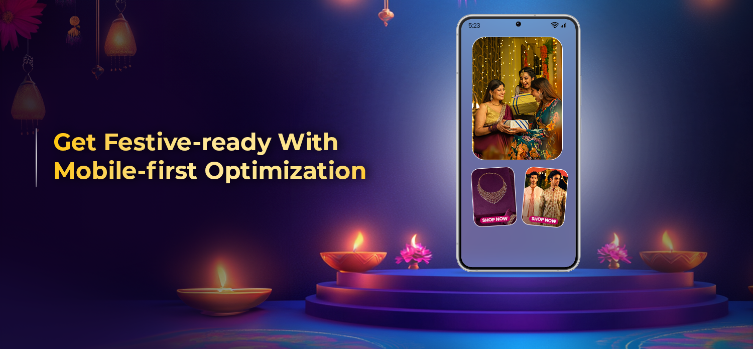 Diwali festive ad creatives with embedded CTA in a Diwali theme background with a podium